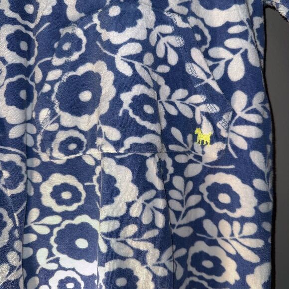 Mini Boden Blue and White Floral Terry Cloth Swim Cover up size 5-6Y #723 - Picture 2 of 8